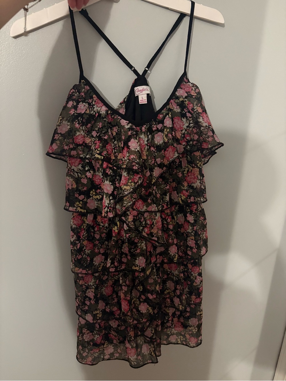 Floral ruffle top
